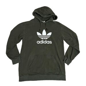 Adidas Trefoil Olive Green Hoodie w Kangaroo Pocket Size L Sweatshirt Sweater